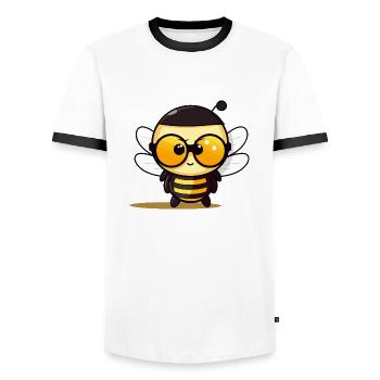 Bee Sunglasses Brummer Honey Bee - Men's Ringer Shirt - white/black - Front - AI Model Female 172 light (172cm) & AI Model Male 178 dark (178cm)