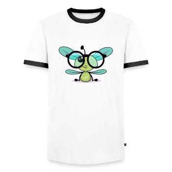 Dolli libbelule - Men's Ringer Shirt - white/black - Front - AI Model Female 172 light (172cm) & AI Model Male 178 dark (178cm)