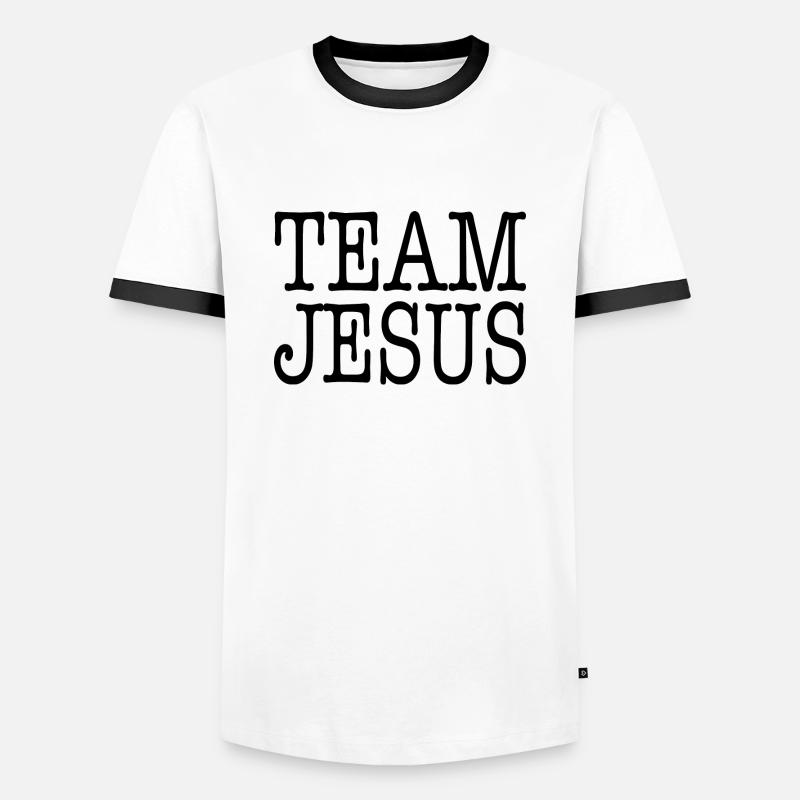 Team Jesus Geschenkidee - Männer Kontrast-T-Shirt - Weiß/Schwarz