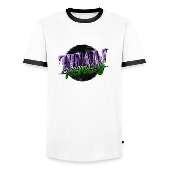 Statement Best Family Party Adoption Child - Men's Ringer Shirt - white/black - Front - AI Model Female 172 light (172cm) & AI Model Male 178 dark (178cm)