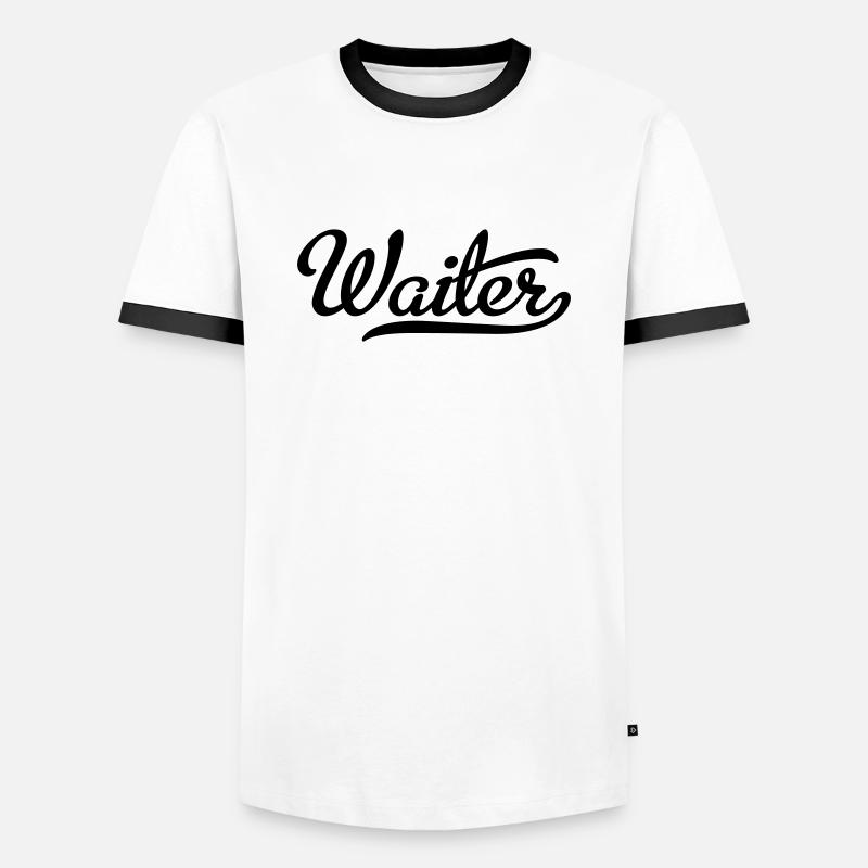 Kellner - Männer Kontrast-T-Shirt - Weiß/Schwarz