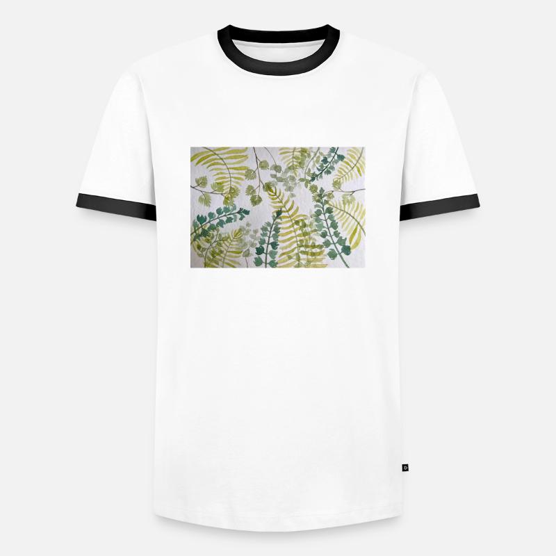 Foliage Pattern - Men's Ringer Shirt - white/black