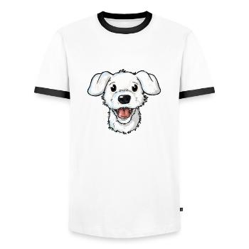 Alfred Portrait - Men's Ringer Shirt - white/black - Front - AI Model Female 172 light (172cm) & AI Model Male 178 dark (178cm)
