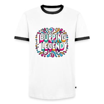 Burping Legend 12 - Men's Ringer Shirt - white/black - Front - AI Model Female 172 light (172cm) & AI Model Male 178 dark (178cm)