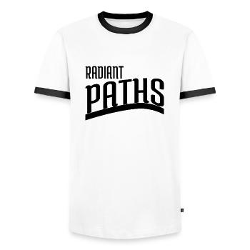 idée cadeau citation humour présent idée déclaration heureux - T-shirt contrasté Homme - blanc/noir - Devant - AI Model Female 172 light (172cm) & AI Model Male 178 dark (178cm)