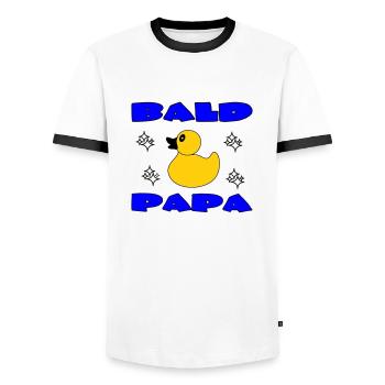 BALD PAPA - T-shirt contrasté Homme - blanc/noir - Devant - AI Model Female 172 light (172cm) & AI Model Male 178 dark (178cm)