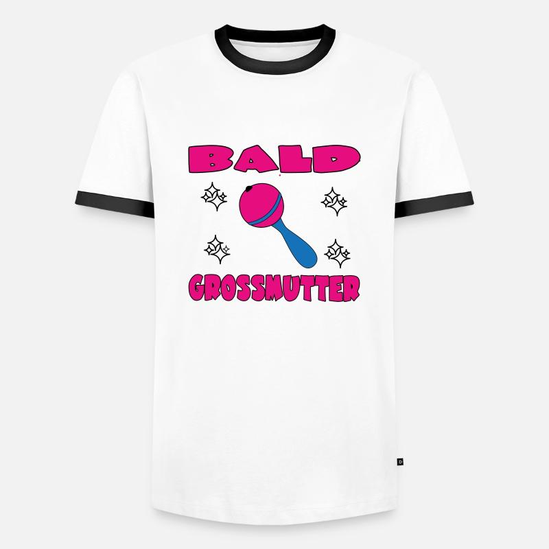 KAHLE GROSSMUTTER - Männer Kontrast-T-Shirt - Weiß/Schwarz