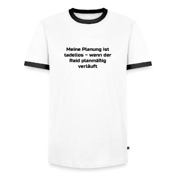 Typisch-Gamer - Männer Kontrast-T-Shirt - Weiß/Schwarz - Vorne - AI Model Female 172 light (172cm) & AI Model Male 178 dark (178cm)