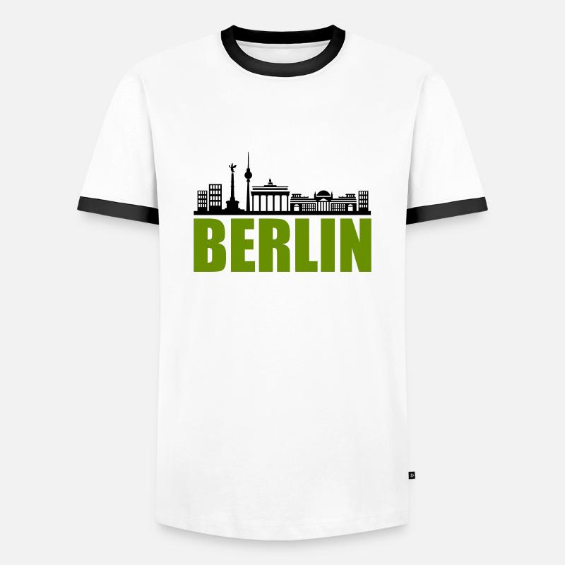 berlin-skyline - Men's Ringer Shirt - white/black