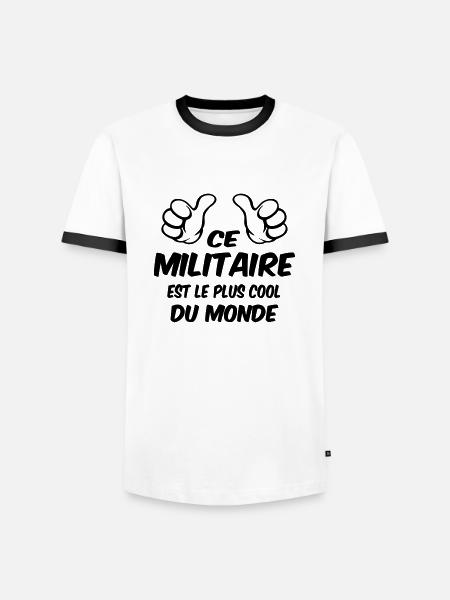 BEST MILITARY - Men's Ringer Shirt - white/black