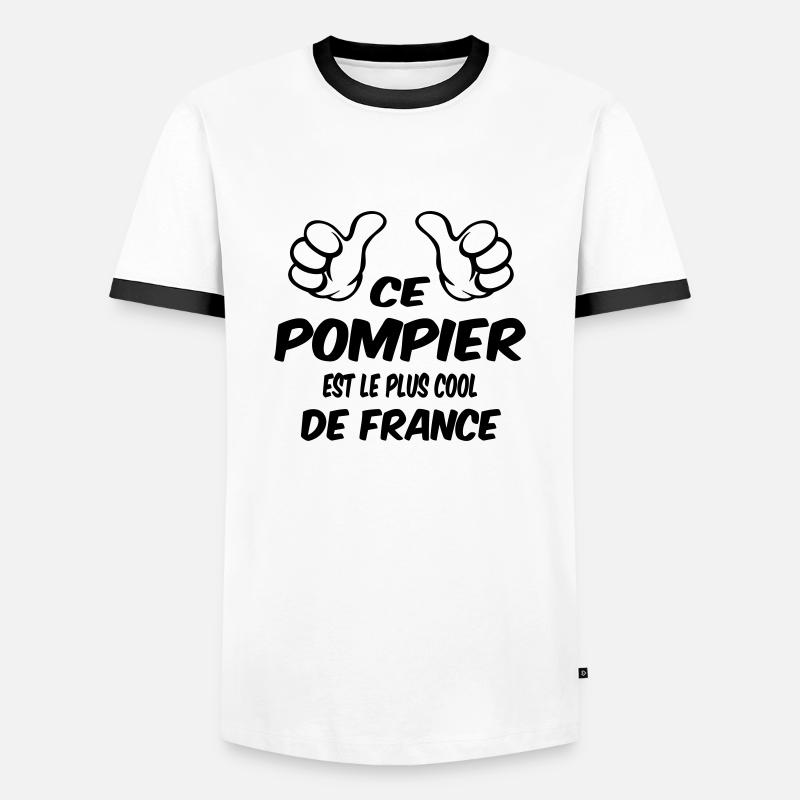 BEST FIREFIGHTER - Men's Ringer Shirt - white/black