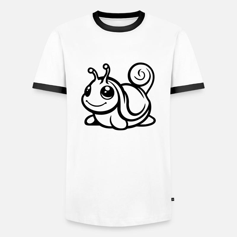 schnecke comic - Männer Kontrast-T-Shirt - Weiß/Schwarz