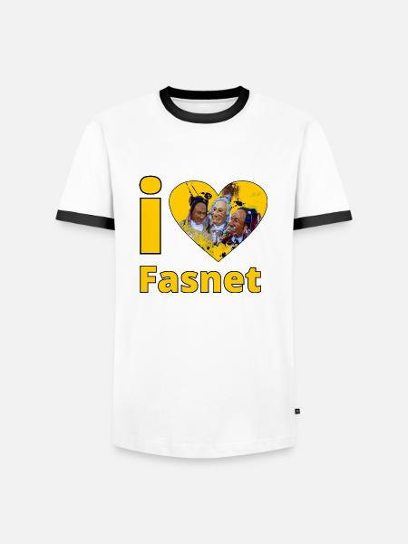 i love Fasnet 2 - Männer Kontrast-T-Shirt - Weiß/Schwarz