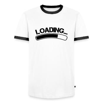 Chargement - T-shirt contrasté Homme - blanc/noir - Devant - AI Model Female 172 light (172cm) & AI Model Male 178 dark (178cm)