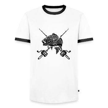 Angler Spruch Fischen Fischer Geschenksidee - Männer Kontrast-T-Shirt - Weiß/Schwarz - Vorne - AI Model Female 172 light (172cm) & AI Model Male 178 dark (178cm)