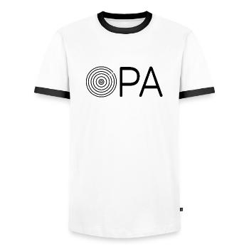 Opa Dart Spieler Geschenkidee - Männer Kontrast-T-Shirt - Weiß/Schwarz - Vorne - AI Model Female 172 light (172cm) & AI Model Male 178 dark (178cm)