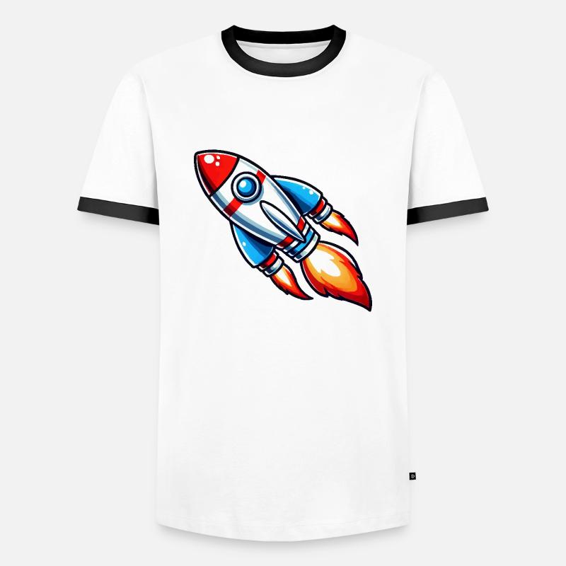 rocket - Men's Ringer Shirt - white/black