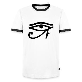 Eye of Horus - Men's Ringer Shirt - white/black - Front - AI Model Female 172 light (172cm) & AI Model Male 178 dark (178cm)