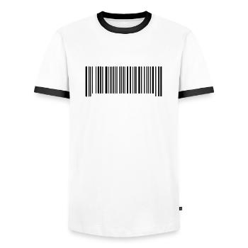 code - T-shirt contrasté Homme - blanc/noir - Devant - AI Model Female 172 light (172cm) & AI Model Male 178 dark (178cm)
