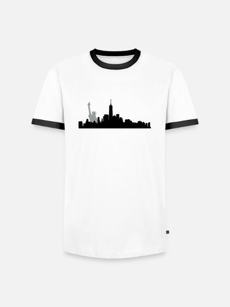 new york manhatten - Männer Kontrast-T-Shirt - Weiß/Schwarz