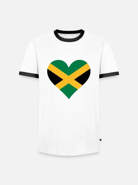 A heart for Jamaica - Men's Ringer Shirt - white/black
