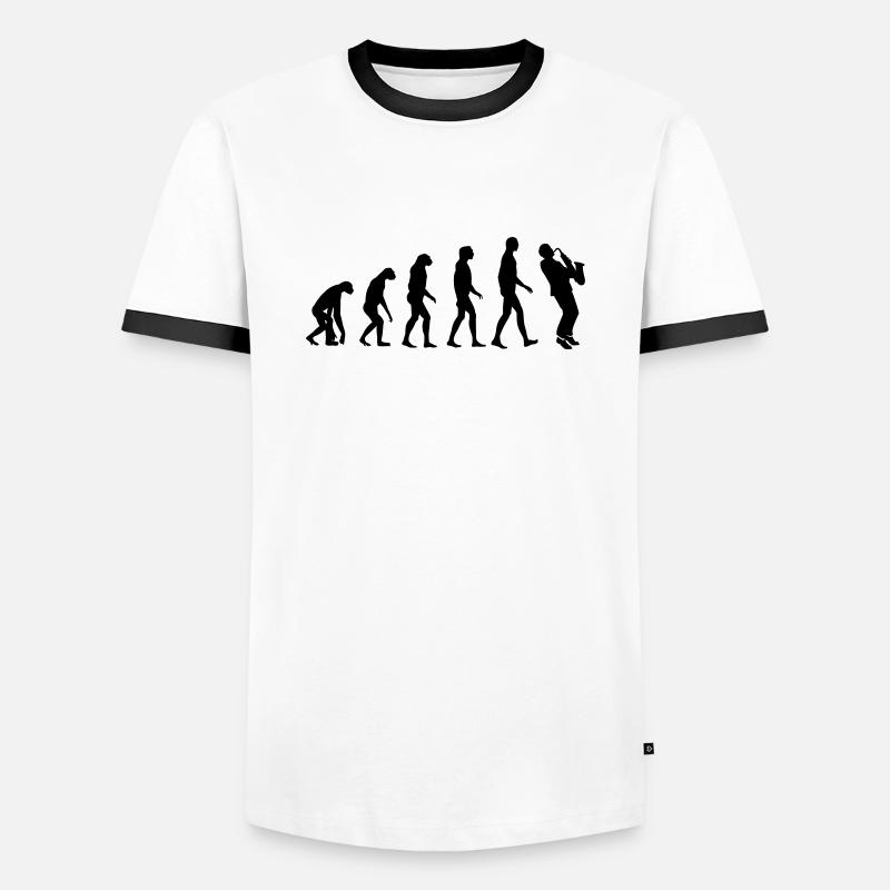 saxophone evolution - Men's Ringer Shirt - white/black
