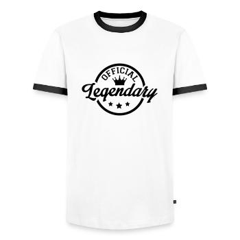 official_legendary_3f1 - Men's Ringer Shirt - white/black - Front - AI Model Female 172 light (172cm) & AI Model Male 178 dark (178cm)