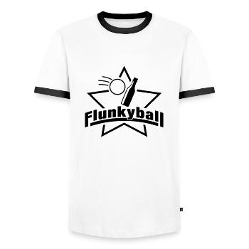 flunkyball_f1 - T-shirt contrasté Homme - blanc/noir - Devant - AI Model Female 172 light (172cm) & AI Model Male 178 dark (178cm)