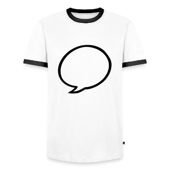 speech bubble - Men's Ringer Shirt - white/black - Front - AI Model Female 172 light (172cm) & AI Model Male 178 dark (178cm)