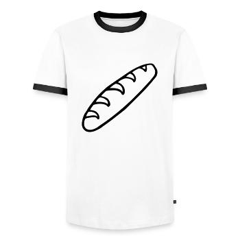pain baguette boulanger aliment boulangerie - T-shirt contrasté Homme - blanc/noir - Devant - AI Model Female 172 light (172cm) & AI Model Male 178 dark (178cm)