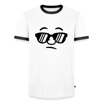 Cool Sonnenbrille Kerl Gesicht Smiley - Männer Kontrast-T-Shirt - Weiß/Schwarz - Vorne - AI Model Female 172 light (172cm) & AI Model Male 178 dark (178cm)