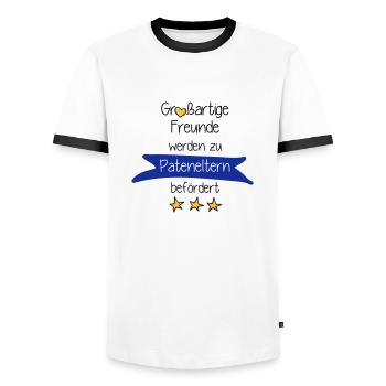 Großartige Freunde - Männer Kontrast-T-Shirt - Weiß/Schwarz - Vorne - AI Model Female 172 light (172cm) & AI Model Male 178 dark (178cm)