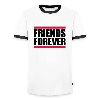 friends forever team crew party freunde freundin b - Männer Kontrast-T-Shirt - Weiß/Schwarz - Vorne - AI Model Female 172 light (172cm) & AI Model Male 178 dark (178cm)