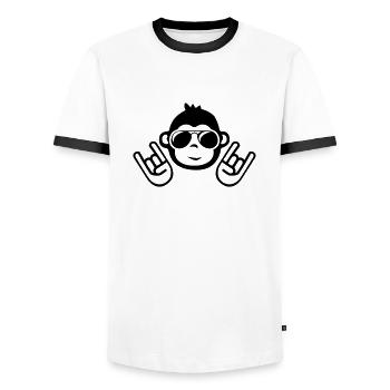 monkey cool party - Männer Kontrast-T-Shirt - Weiß/Schwarz - Vorne - AI Model Female 172 light (172cm) & AI Model Male 178 dark (178cm)