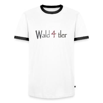 Waldviertler 6 - Männer Kontrast-T-Shirt - Weiß/Schwarz - Vorne - AI Model Female 172 light (172cm) & AI Model Male 178 dark (178cm)