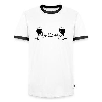 Weingläser Cardio - Männer Kontrast-T-Shirt - Weiß/Schwarz - Vorne - AI Model Female 172 light (172cm) & AI Model Male 178 dark (178cm)