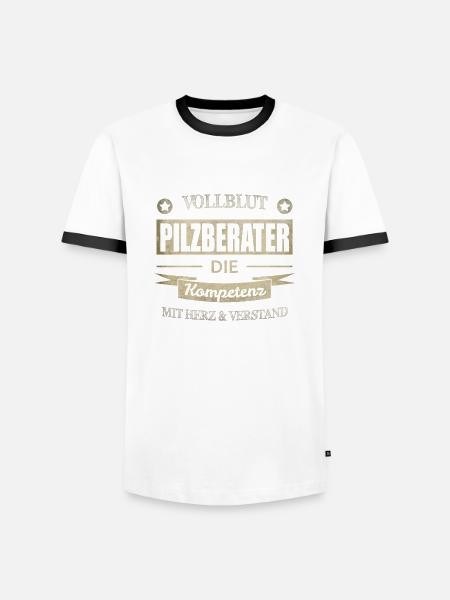 Pilzberater Spruch - Männer Kontrast-T-Shirt - Weiß/Schwarz