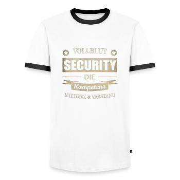 Security Spruch - Männer Kontrast-T-Shirt - Weiß/Schwarz - Vorne - AI Model Female 172 light (172cm) & AI Model Male 178 dark (178cm)