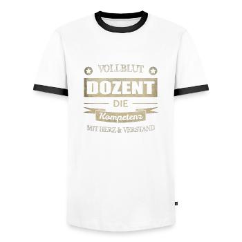 Dozent Spruch - Männer Kontrast-T-Shirt - Weiß/Schwarz - Vorne - AI Model Female 172 light (172cm) & AI Model Male 178 dark (178cm)