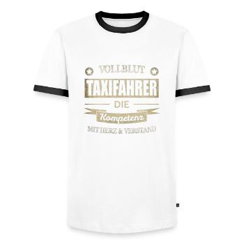 Taxifahrer Spruch - Männer Kontrast-T-Shirt - Weiß/Schwarz - Vorne - AI Model Female 172 light (172cm) & AI Model Male 178 dark (178cm)