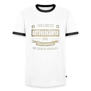 Autoverkäufer Spruch - Männer Kontrast-T-Shirt - Weiß/Schwarz - Vorne - AI Model Female 172 light (172cm) & AI Model Male 178 dark (178cm)