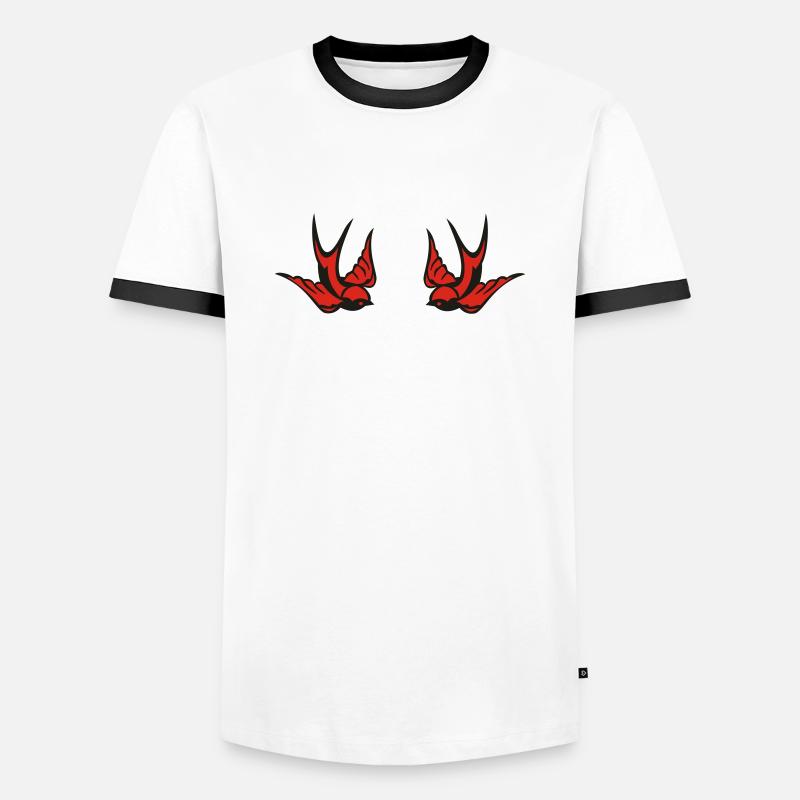 swallow - Männer Kontrast-T-Shirt - Weiß/Schwarz