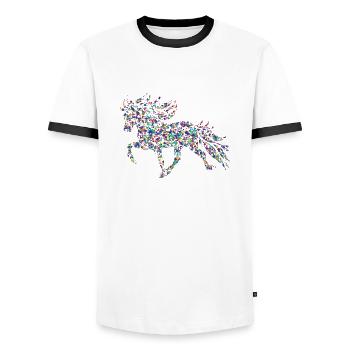 Tölter3 Confettis - T-shirt contrasté Homme - blanc/noir - Devant - AI Model Female 172 light (172cm) & AI Model Male 178 dark (178cm)
