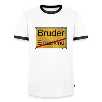Einzelkind wird Bruder - Männer Kontrast-T-Shirt - Weiß/Schwarz - Vorne - AI Model Female 172 light (172cm) & AI Model Male 178 dark (178cm)