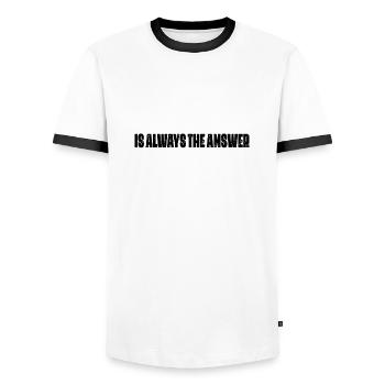 Pilates Is Always The Anwser - T-shirt contrasté Homme - blanc/noir - Devant - AI Model Female 172 light (172cm) & AI Model Male 178 dark (178cm)