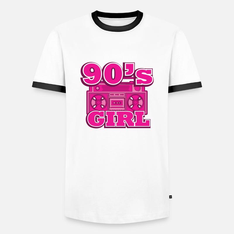 1990iger Sprüche 90s Geschenksidee - Männer Kontrast-T-Shirt - Weiß/Schwarz