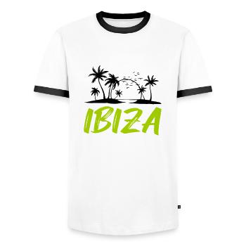 Ibiza - T-shirt contrasté Homme - blanc/noir - Devant - AI Model Female 172 light (172cm) & AI Model Male 178 dark (178cm)