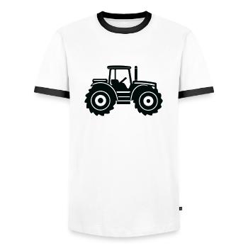 Traktor - Männer Kontrast-T-Shirt - Weiß/Schwarz - Vorne - AI Model Female 172 light (172cm) & AI Model Male 178 dark (178cm)
