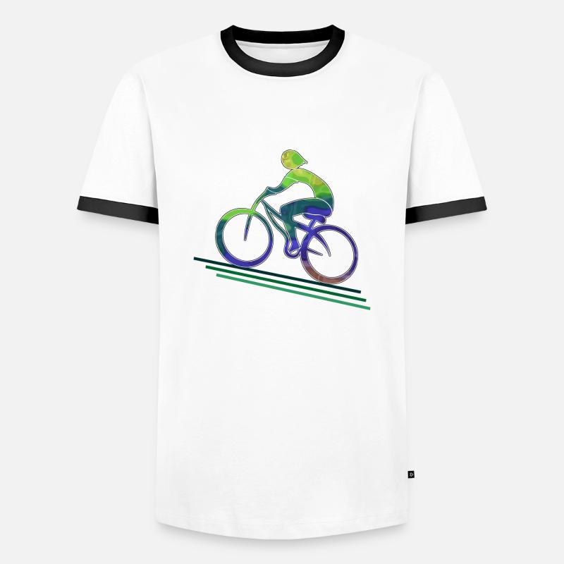 Radfahrer - Männer Kontrast-T-Shirt - Weiß/Schwarz
