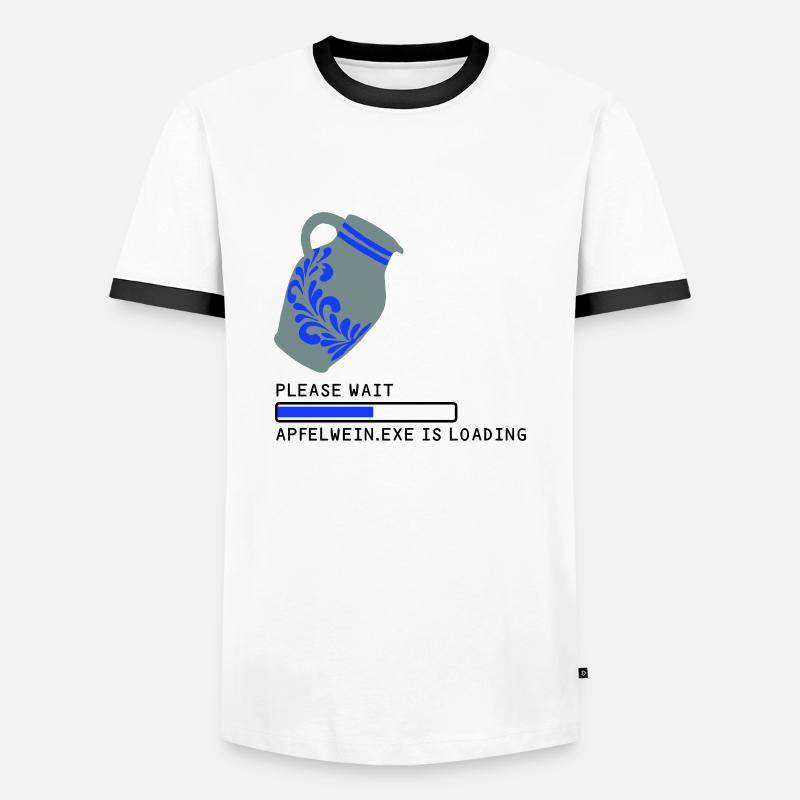 PLEASE WAIT Cider is Loading... - Men's Ringer Shirt - white/black
